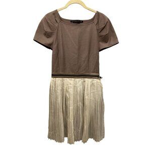 MACKAGE Collection Size 2 Beige White Dress Detachable Silk Skirt Leather Detail